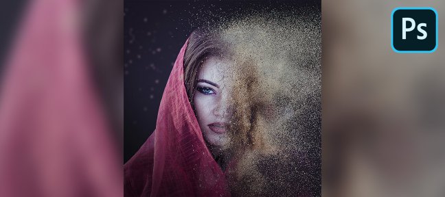 Photoshop - Effet de désintégration poussièreuse d'un portrait