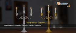 Blender 4 : Modélisation et textures de Bougeoirs et Bougies
