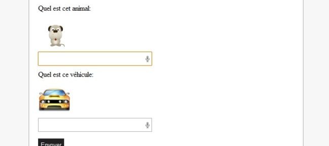 Formulaire contrôlé par une commande vocale en PHP et HTML5